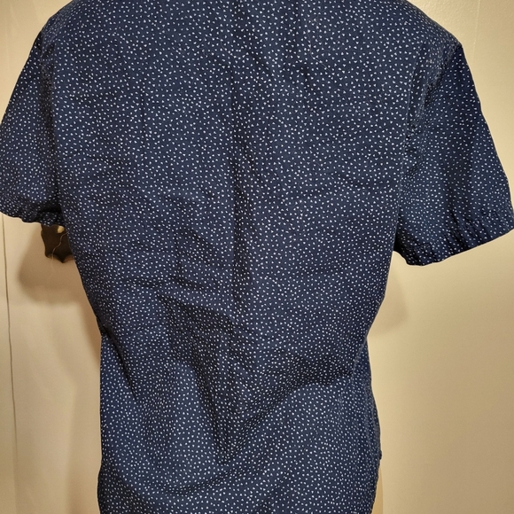 Calvin Klein Jeans Blouse Blue Pokadots Small - Picture 3 of 3
